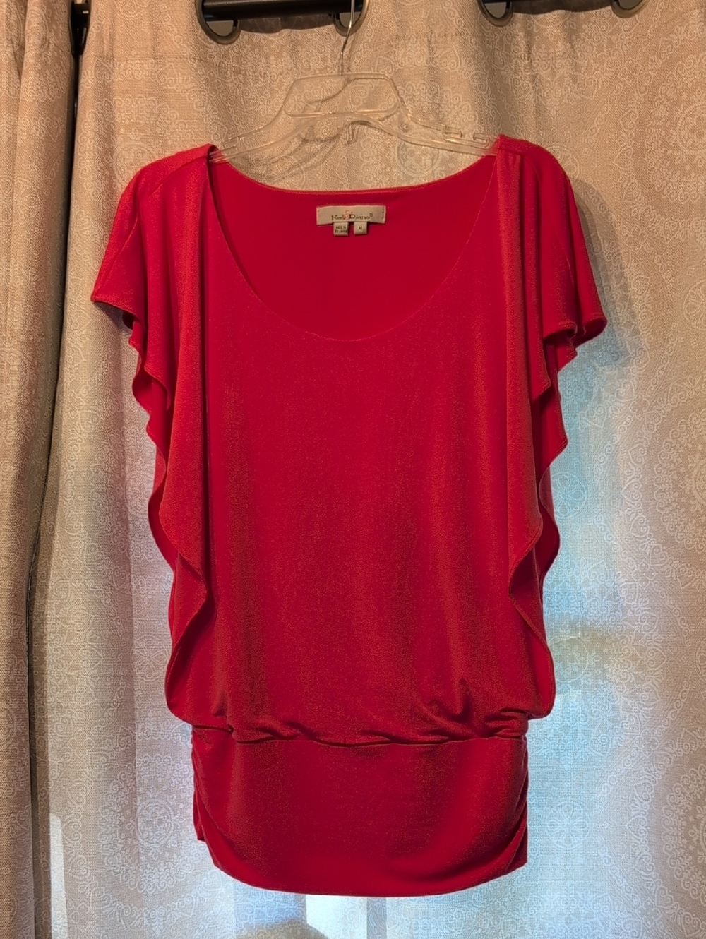 Hot Pink Kelly & Diane Caped Sleeved Pullover Top, Size Medium